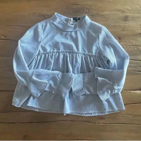 On Twelfth Blue and White Striped Shirt - Picture 7 of 10